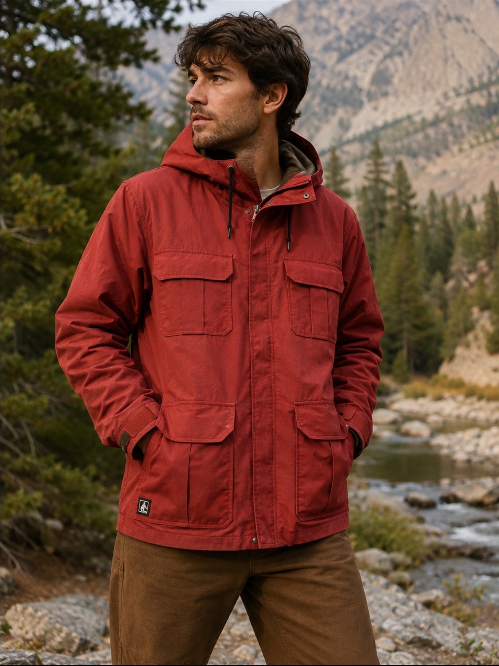 Vintage Altra Brick Red  Hooded Jacket Boulder, Colorado size large
